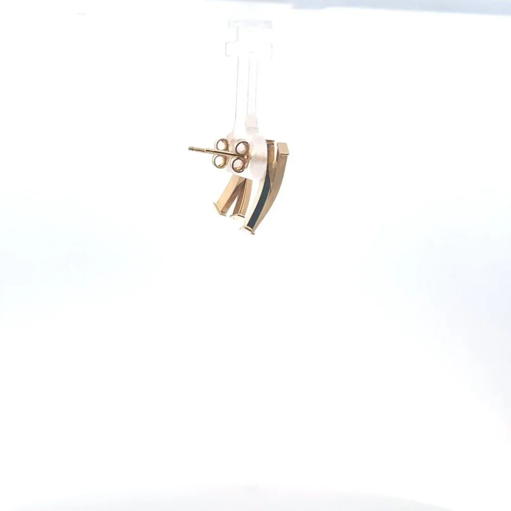 18K Gold Earrings Stud Post - Picture 8 of 9